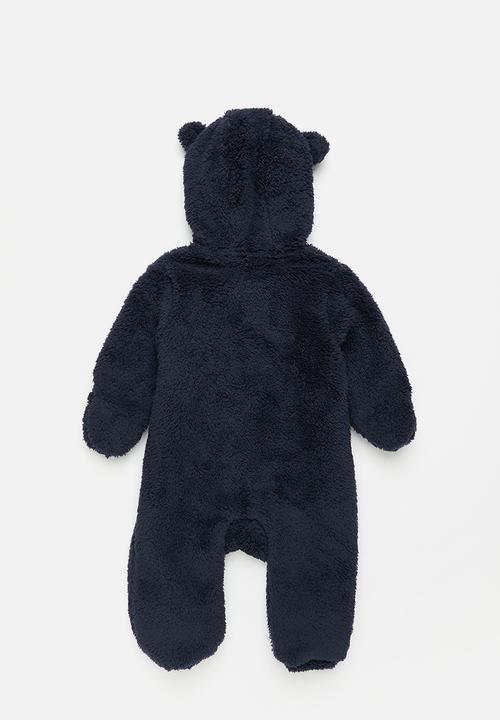 Pop Candy - Fluffly babygrow with ears - navy