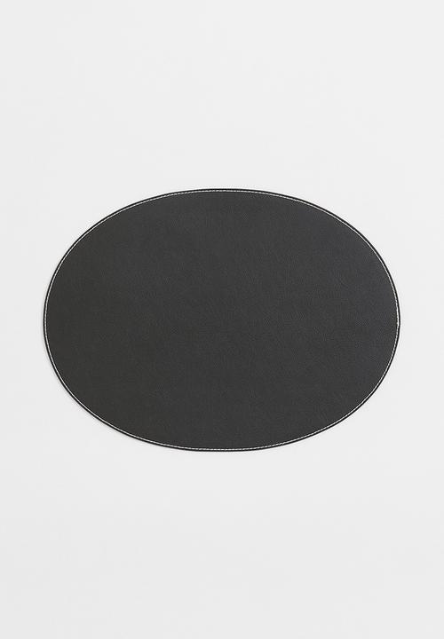 H&M - Imitation leather table mat - black