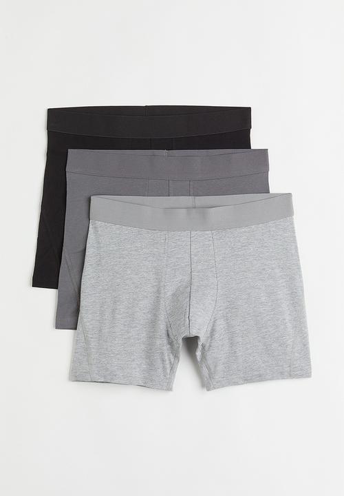 H&M - 3 Pack cotton mid trunks - grey
