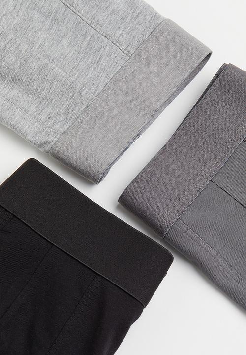 H&M - 3 Pack cotton mid trunks - grey