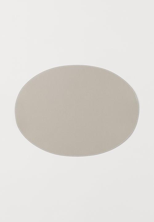 H&M - Imitation leather table mat - grey/beige