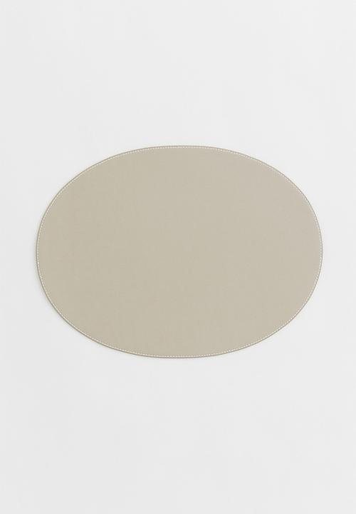 H&M - Imitation leather table mat - grey/beige