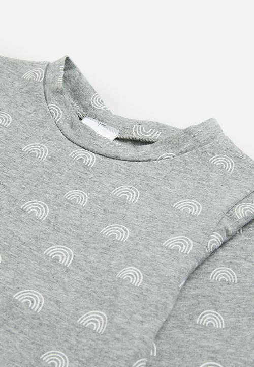 Pop Candy - Baby rainbow jogger & sweatshirt set - grey