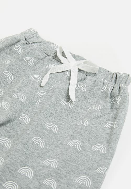Pop Candy - Baby rainbow jogger & sweatshirt set - grey