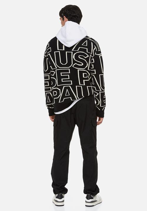 H&M - Regular fit ripstop cargo trousers - black