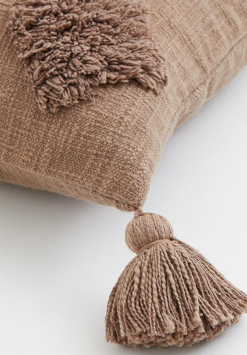 H&M - Tasselled cushion cover - beige/grey