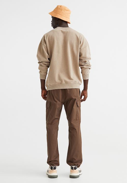 H&M - Regular fit ripstop cargo trousers - dark brown