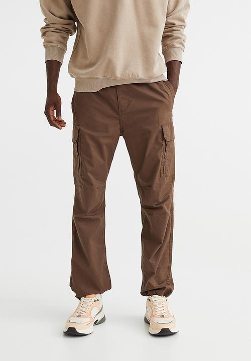 H&M - Regular fit ripstop cargo trousers - dark brown