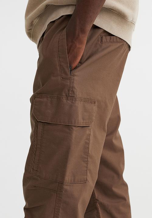 H&M - Regular fit ripstop cargo trousers - dark brown