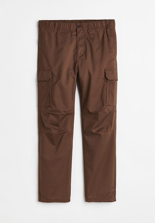 H&M - Regular fit ripstop cargo trousers - dark brown