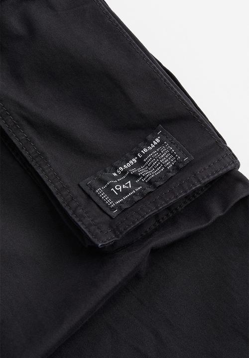 H&M - Relaxed fit cotton cargo joggers - black