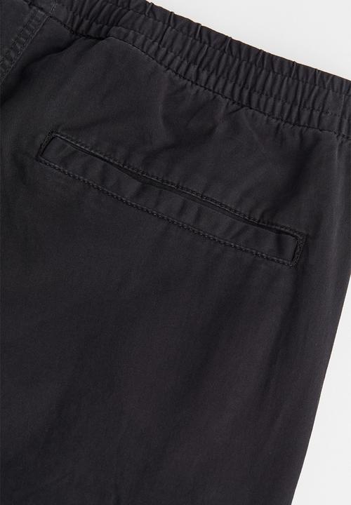 H&M - Relaxed fit cotton cargo joggers - black