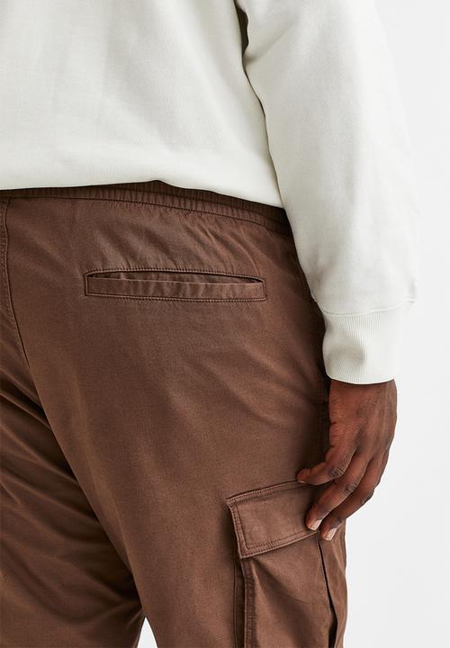 H&M - Relaxed fit cotton cargo joggers - brown