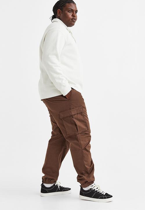 H&M - Relaxed fit cotton cargo joggers - brown