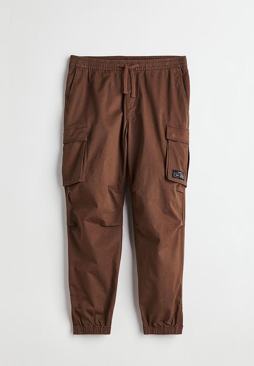 H&M - Relaxed fit cotton cargo joggers - brown
