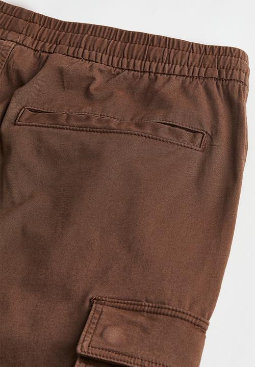 H&M - Relaxed fit cotton cargo joggers - brown
