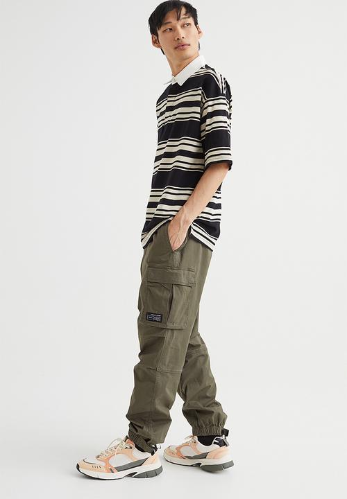 H&M - Relaxed fit cotton cargo joggers - khaki green