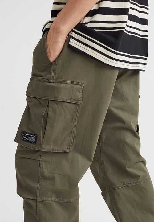 H&M - Relaxed fit cotton cargo joggers - khaki green