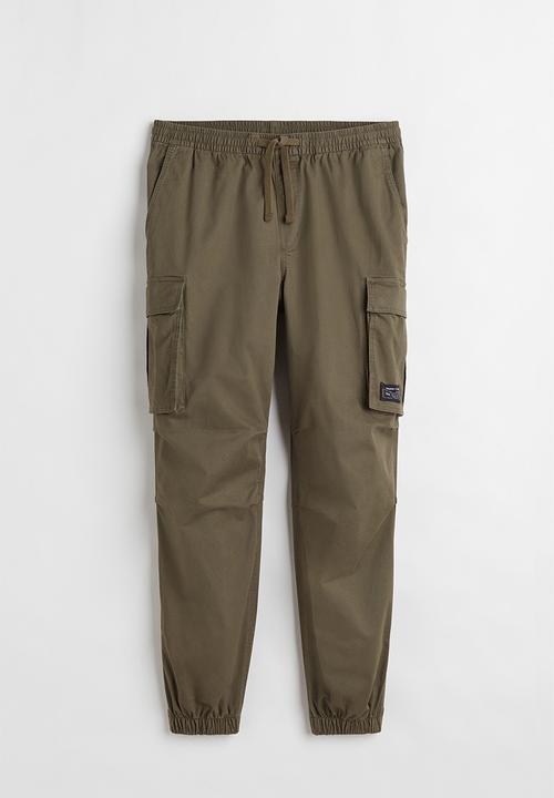 H&M - Relaxed fit cotton cargo joggers - khaki green