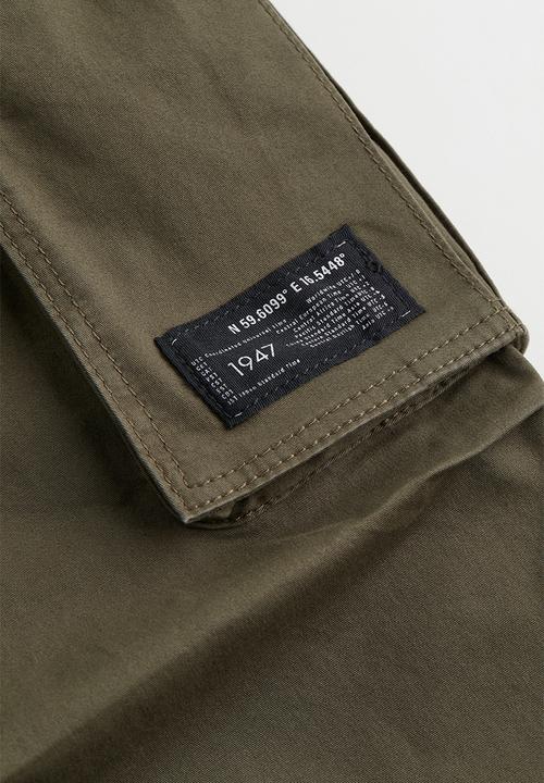 H&M - Relaxed fit cotton cargo joggers - khaki green