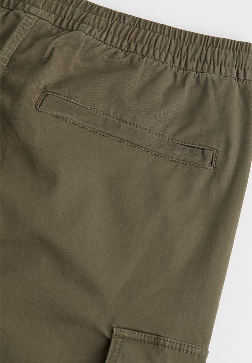 H&M - Relaxed fit cotton cargo joggers - khaki green