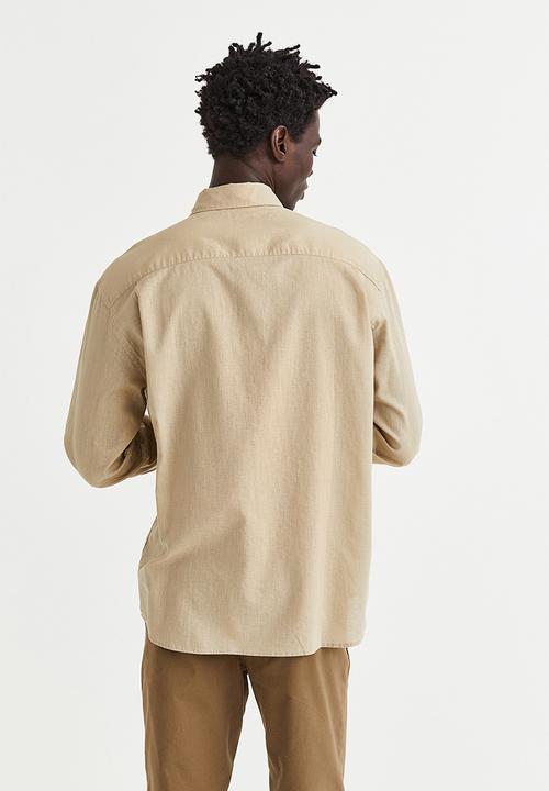 H&M - Relaxed fit linen-blend shirt - beige