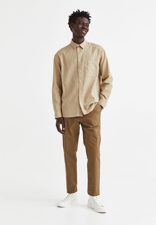H&M - Relaxed fit linen-blend shirt - beige
