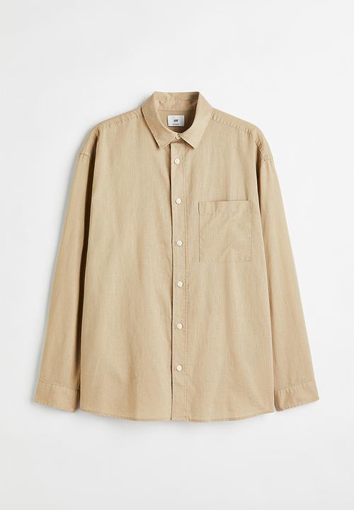 H&M - Relaxed fit linen-blend shirt - beige