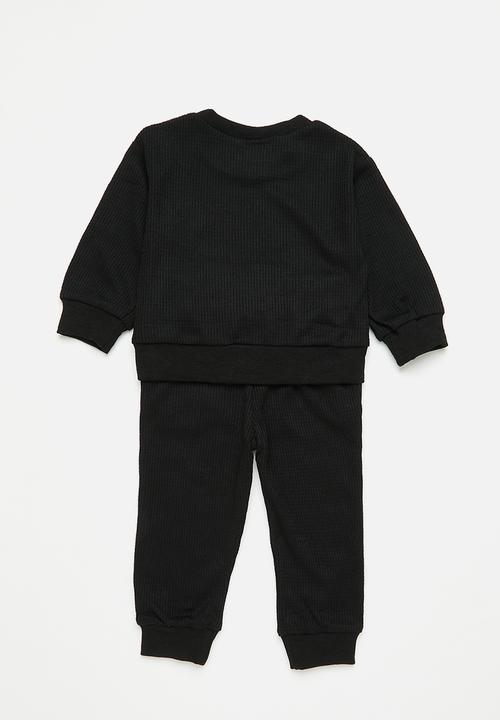Pop Candy - Baby rainbow jogger & sweatshirt set - black