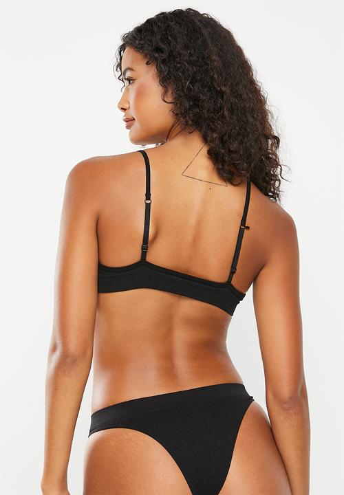 Cotton On - Seamless chunky  triangle bralette 2 pack - brown & black