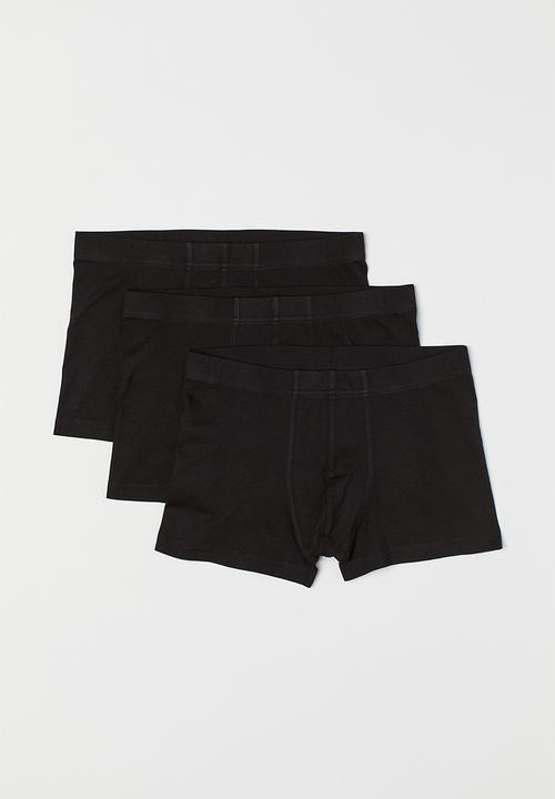 H&M - 3 Pack short cotton trunks - black
