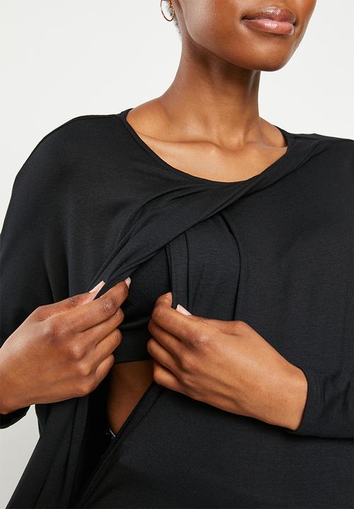 Superbalist - Maternity oversized wrap tee - black