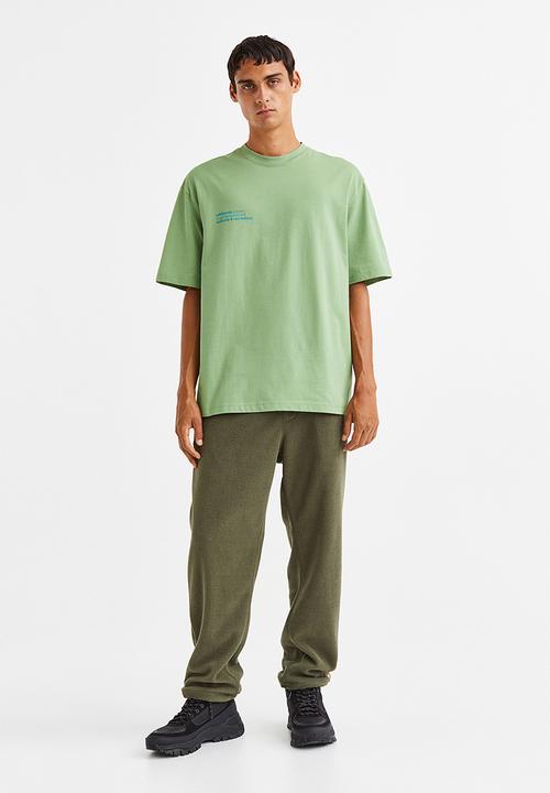 H&M - Relaxed fit printed T-shirt - light green/mountains