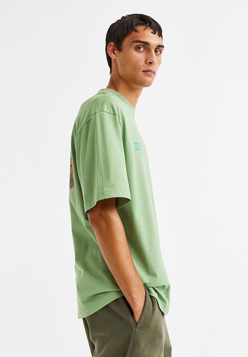 H&M - Relaxed fit printed T-shirt - light green/mountains