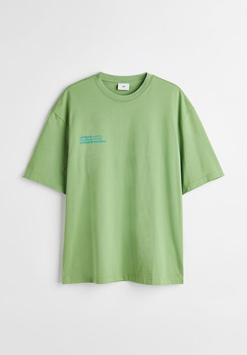 H&M - Relaxed fit printed T-shirt - light green/mountains