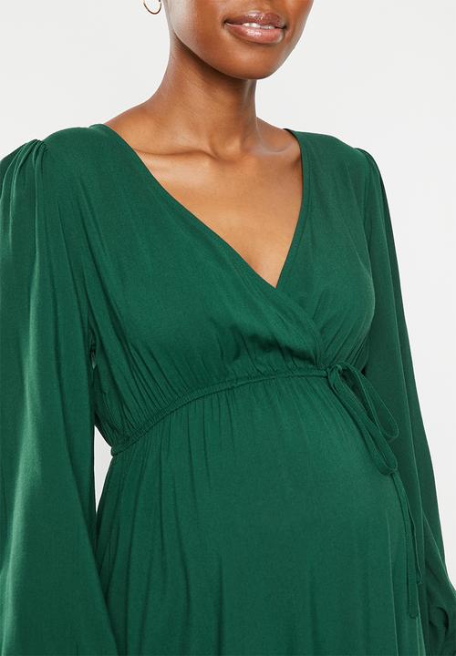 Superbalist - Maternity mock wrap mini - green