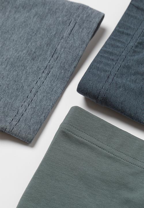 H&M - 3 Pack short cotton trunks - dark green