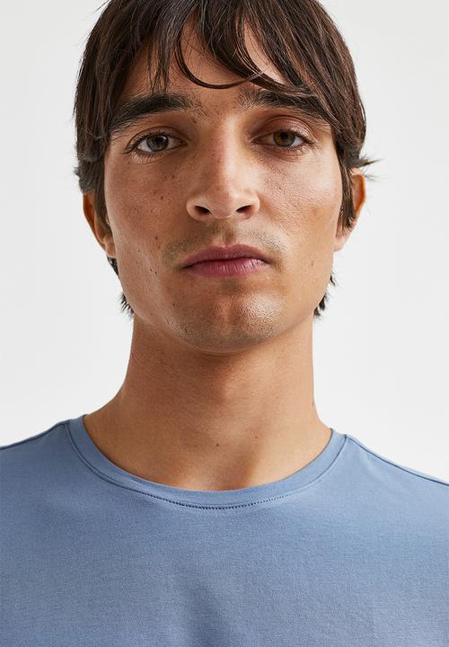 H&M - Slim fit round-necked T-shirt - blue