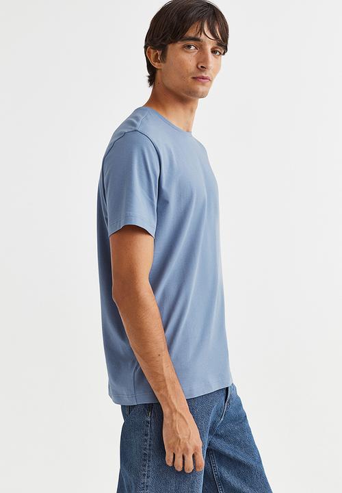 H&M - Slim fit round-necked T-shirt - blue