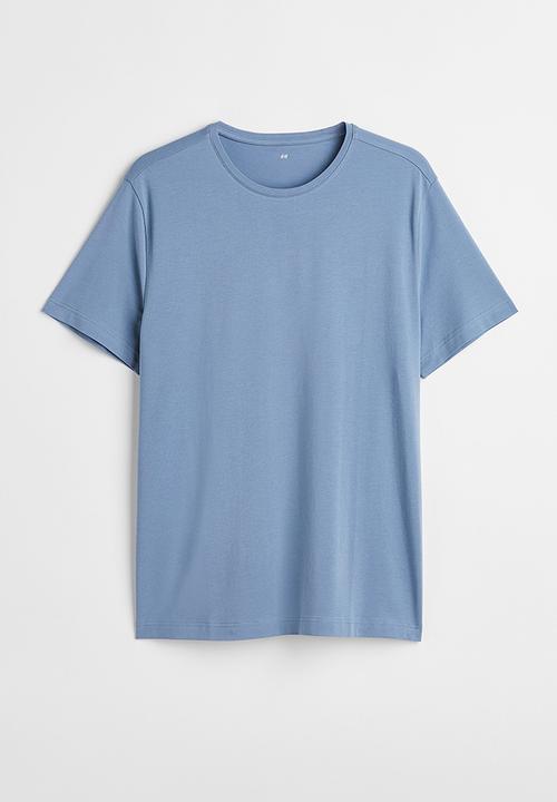 H&M - Slim fit round-necked T-shirt - blue