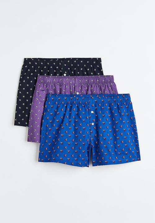 H&M - 3 Pack woven cotton boxer shorts - multi