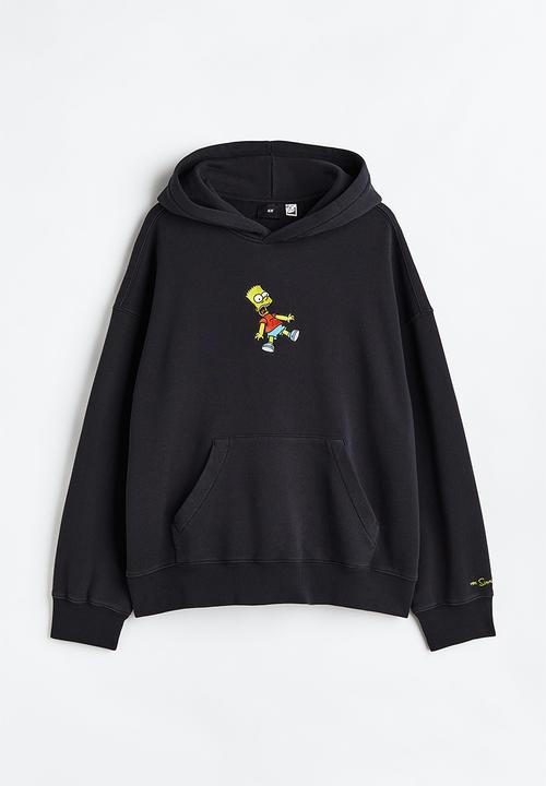 H&M - Oversized fit cotton hoodie - black/the simpsons