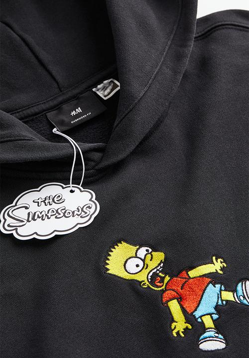 H&M - Oversized fit cotton hoodie - black/the simpsons