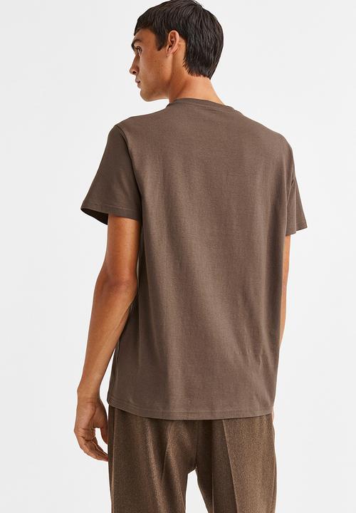 H&M - Regular fit round-neck T-shirt - brown