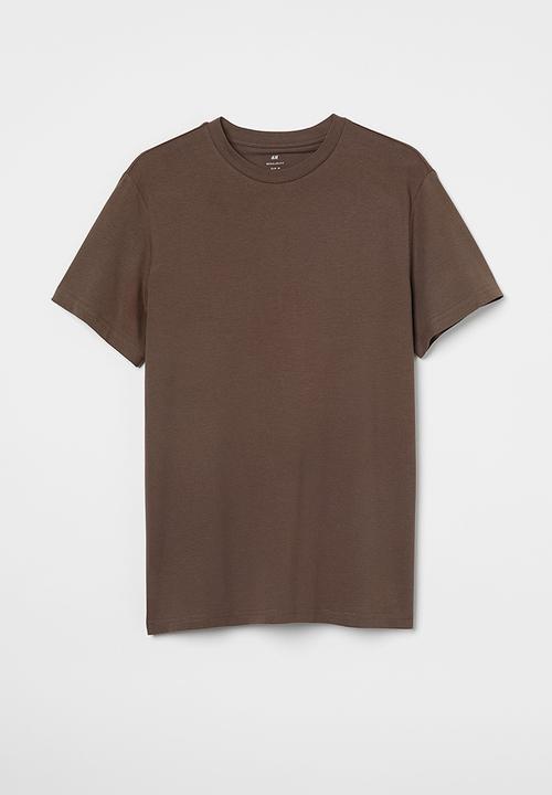 H&M - Regular fit round-neck T-shirt - brown