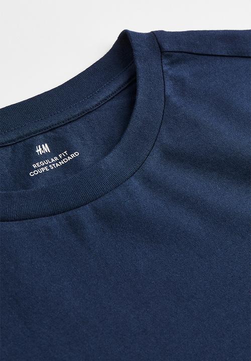 H&M - Regular fit round-neck T-shirt - dark blue
