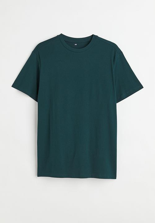 H&M - Regular fit round-neck T-shirt - dark turquoise