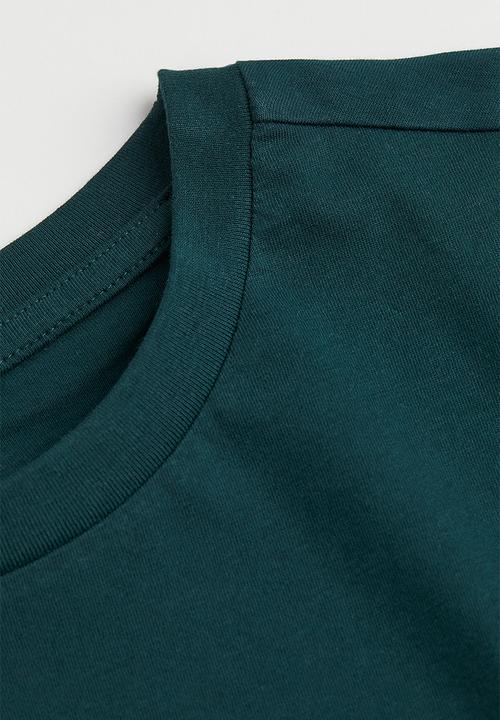 H&M - Regular fit round-neck T-shirt - dark turquoise