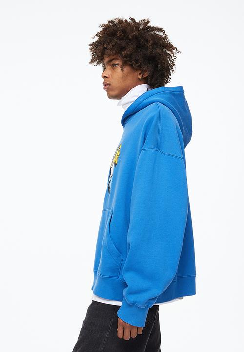 H&M - Oversized fit cotton hoodie - bright blue/the simpsons
