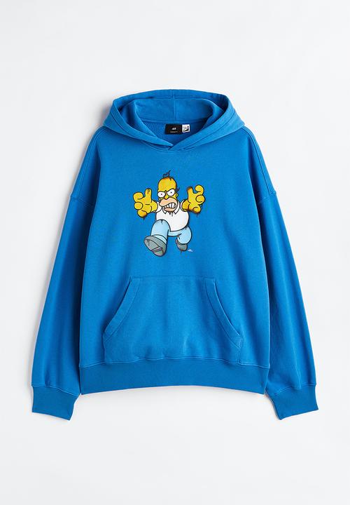 H&M - Oversized fit cotton hoodie - bright blue/the simpsons